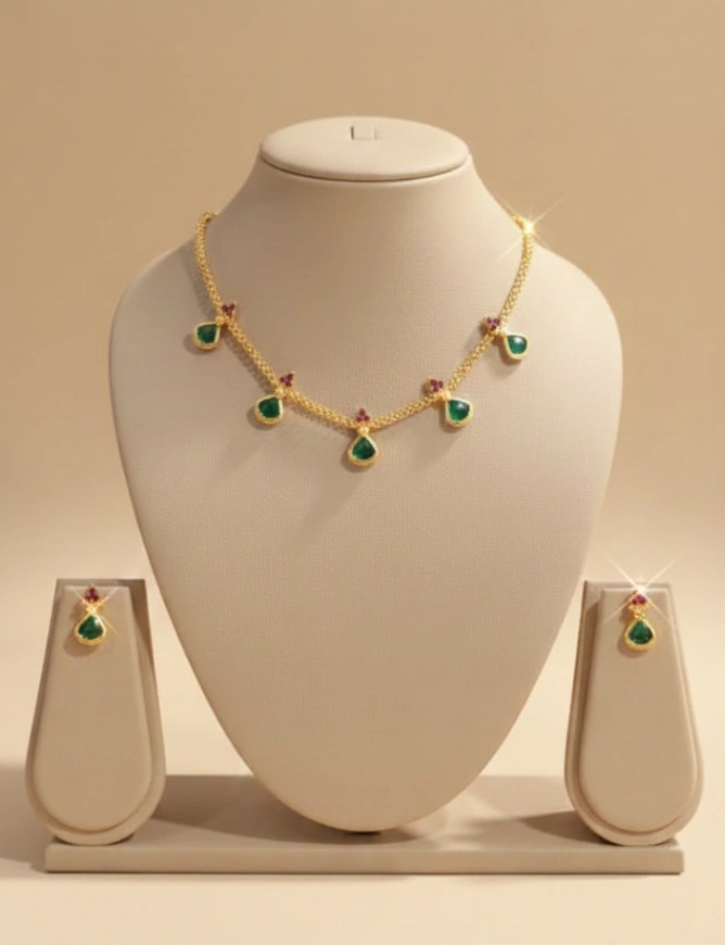Oval Palakka Necklace (Free Shipping)