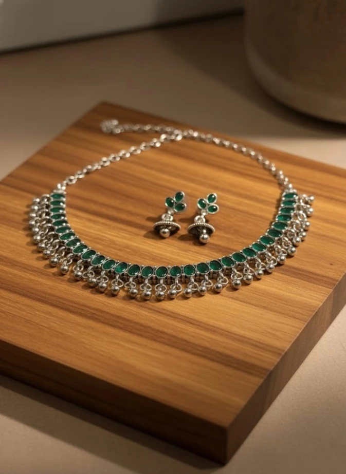 Green Stone Jhumki (Free Shipping)