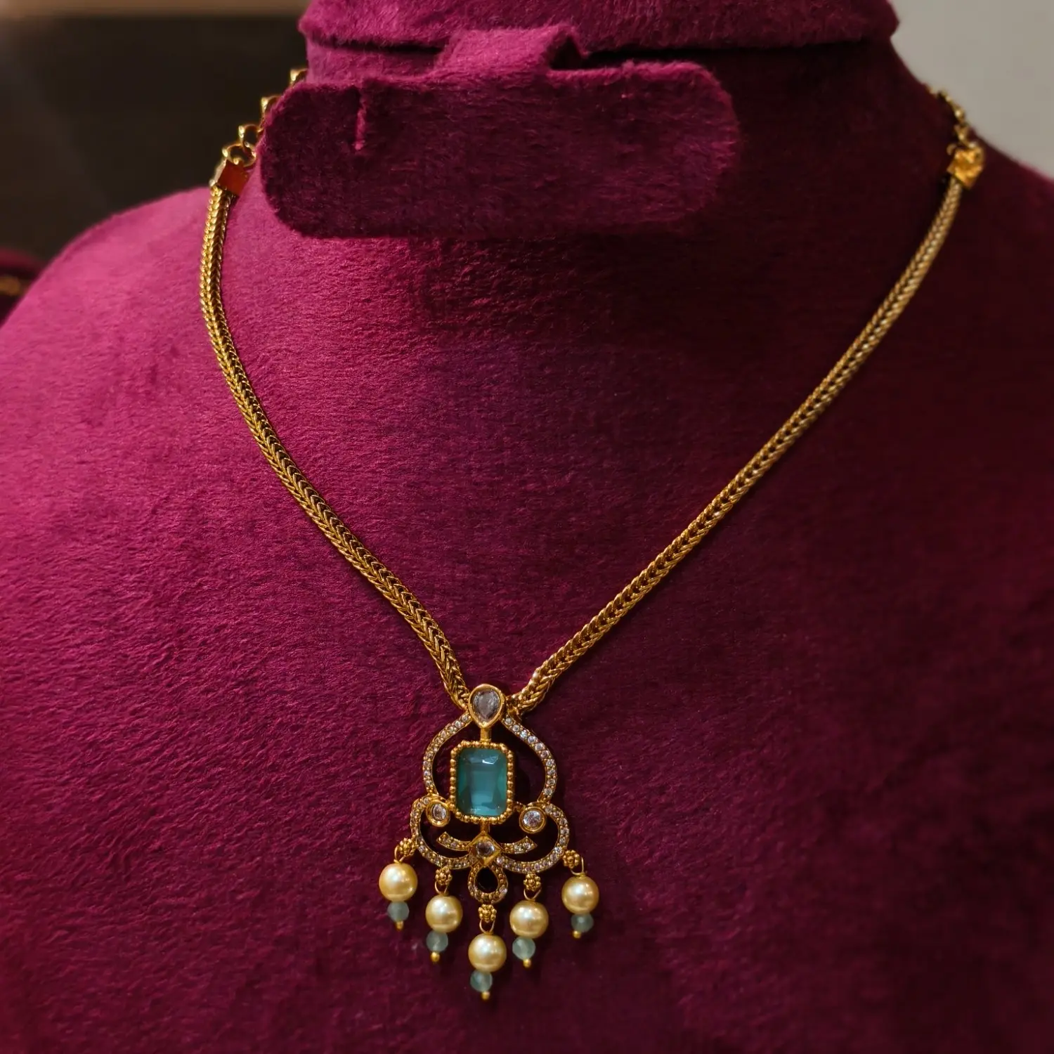 Aqua Pearl Royale Pendant Necklace