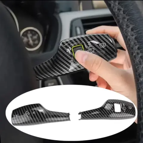 Car Turn Signal Wiper Switch Trim Steering Wheel Headlight Switch Control Cover For BMW 1 3 5 6 7 Series GT F10 F18 F30 F35 Accessories carbon fiber