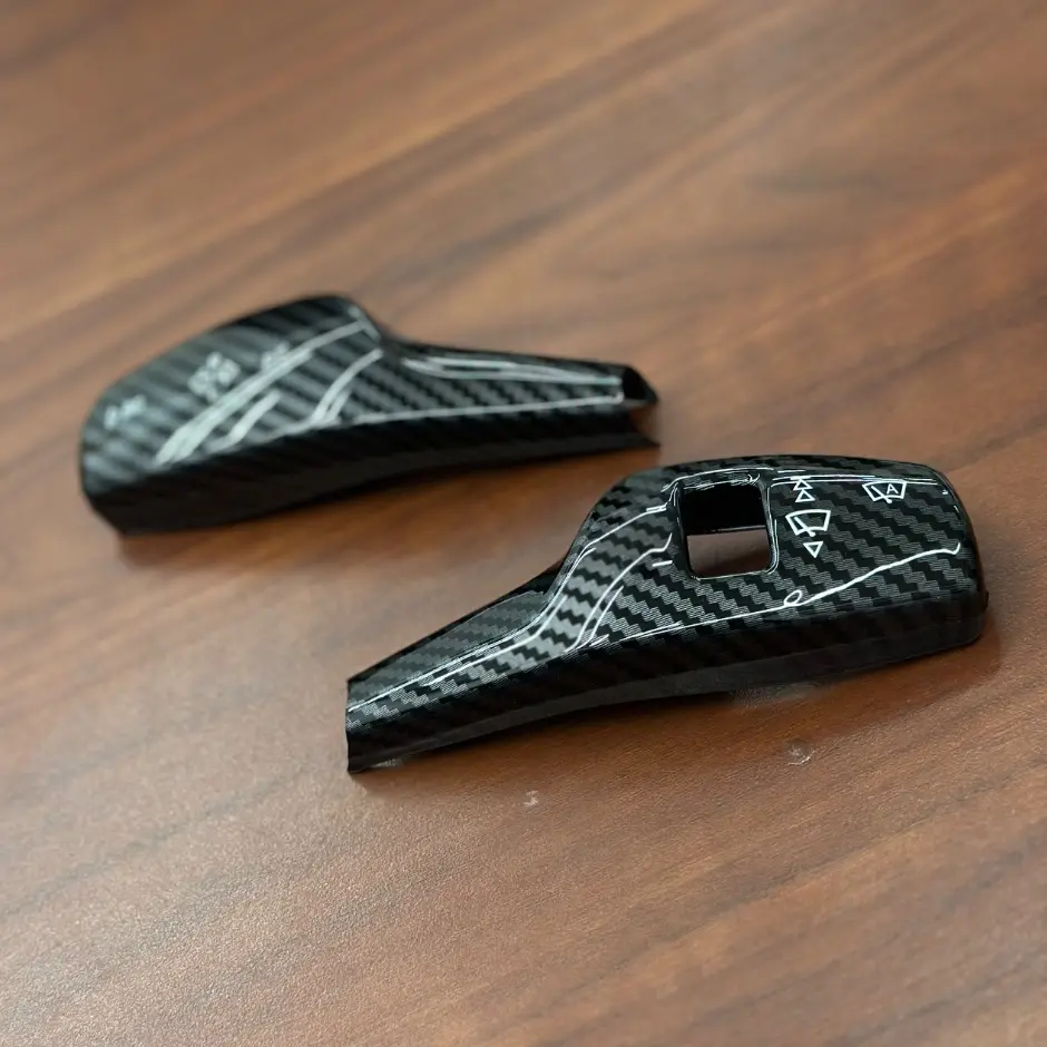 Car Turn Signal Wiper Switch Trim Steering Wheel Headlight Switch Control Cover For BMW 1 3 5 6 7 Series GT F10 F18 F30 F35 Accessories carbon fiber