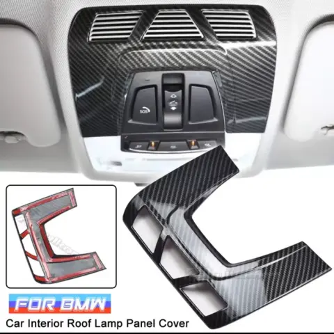 Carbon fibre Car Interior Front Reading Light Roof Lamp Panel Trim Cover For BMW 1 2 3 4 Series X1 X2 X5 X6 F20 F22 F45 F30 F15