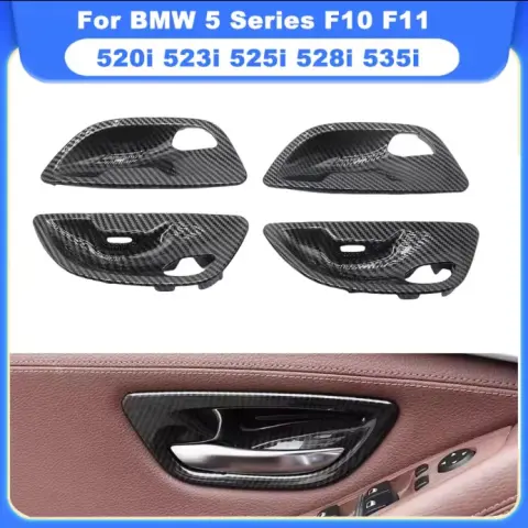 Fiber Interior Door Panel Opening Handle Bowl Cover Trim Replacement For BMW 5 Series F10 F11 520i 523i 525i 528i 535i