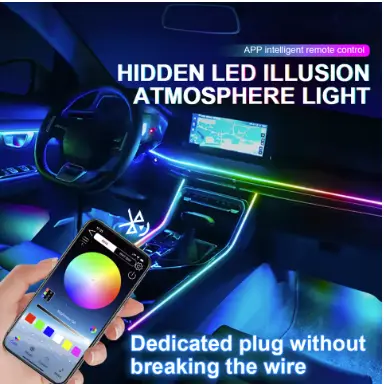 BMW F10/F30/F35/F34,18 in 1 Led Acrylic Car Ambient Light RGB 64 213 Color Symphony Acrylic APP Streamer Atmosphere Lamp Kit One Zone Dual Zone