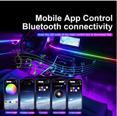 BMW F10/F30/F35/F34,18 in 1 Led Acrylic Car Ambient Light RGB 64 213 Color Symphony Acrylic APP Streamer Atmosphere Lamp Kit One Zone Dual Zone