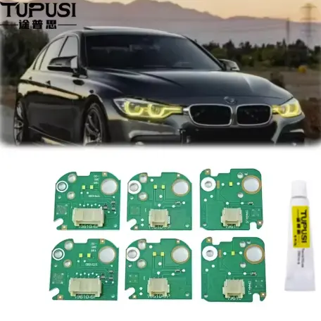 6PCS Yellow LED DRL Boards For BMW F30 F31 F35 320i 330i 340i 2016-2019 LED Headlight Daytime Running light DRL Module Angel Eye