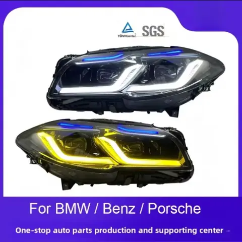 BMW F10 F11 F18 2011-2017 auto headlight assembly upgrade with dual color drl headlight upgrade projector type Lci style