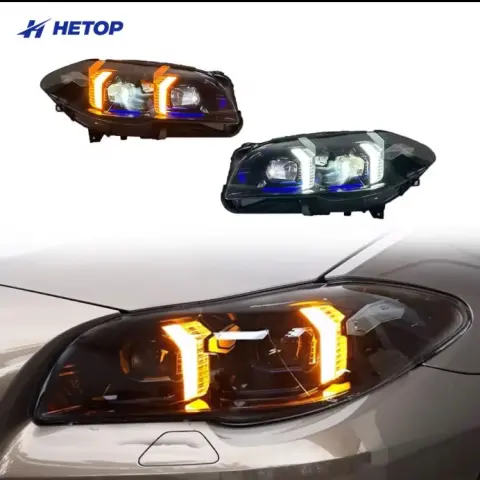 BMW F10 F11 F18 2011-2017 auto headlight assembly upgrade with dual color drl ikon style headlight upgrade projector type