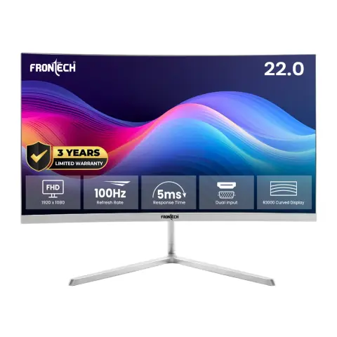 Frontech 22 inch monitor white curved