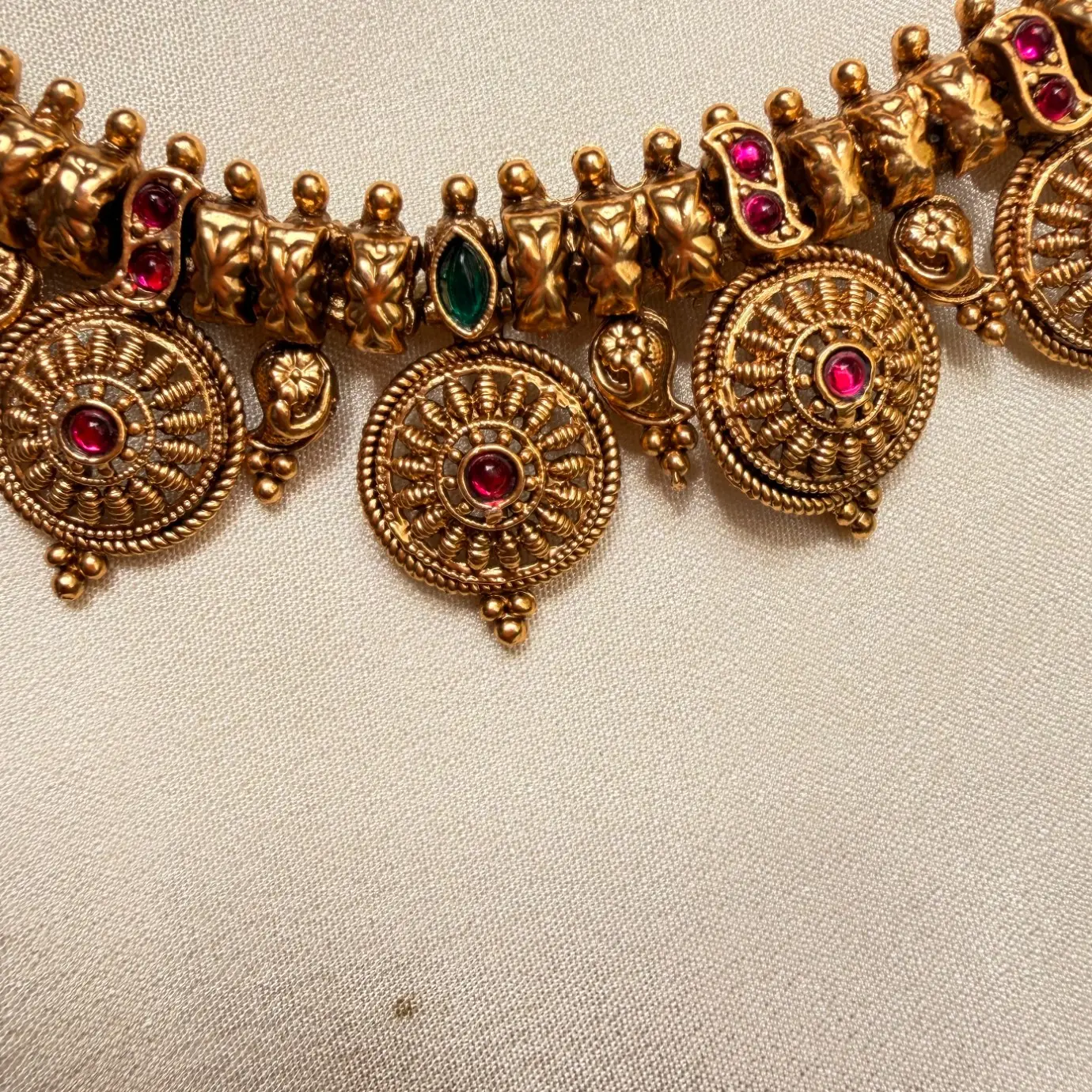 Chakra Mandala Antique Kemp Short Necklace Set SJSN017