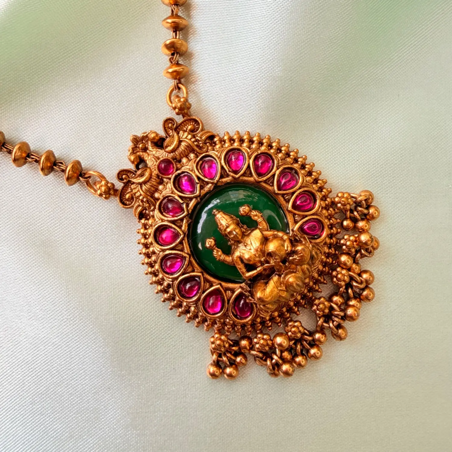 Traditional Matte Gold Medium Haaram Set SJMH010