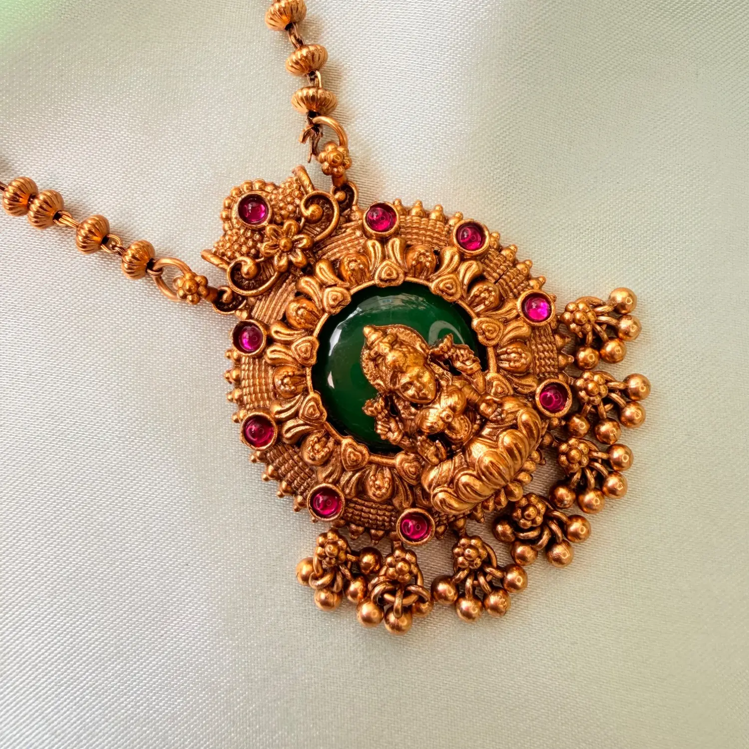 Traditional Matte Gold Medium Haaram Set SJMH011