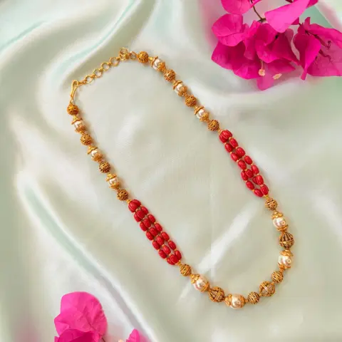 Traditional Multi-Strand Beaded Necklace Set SJMH014