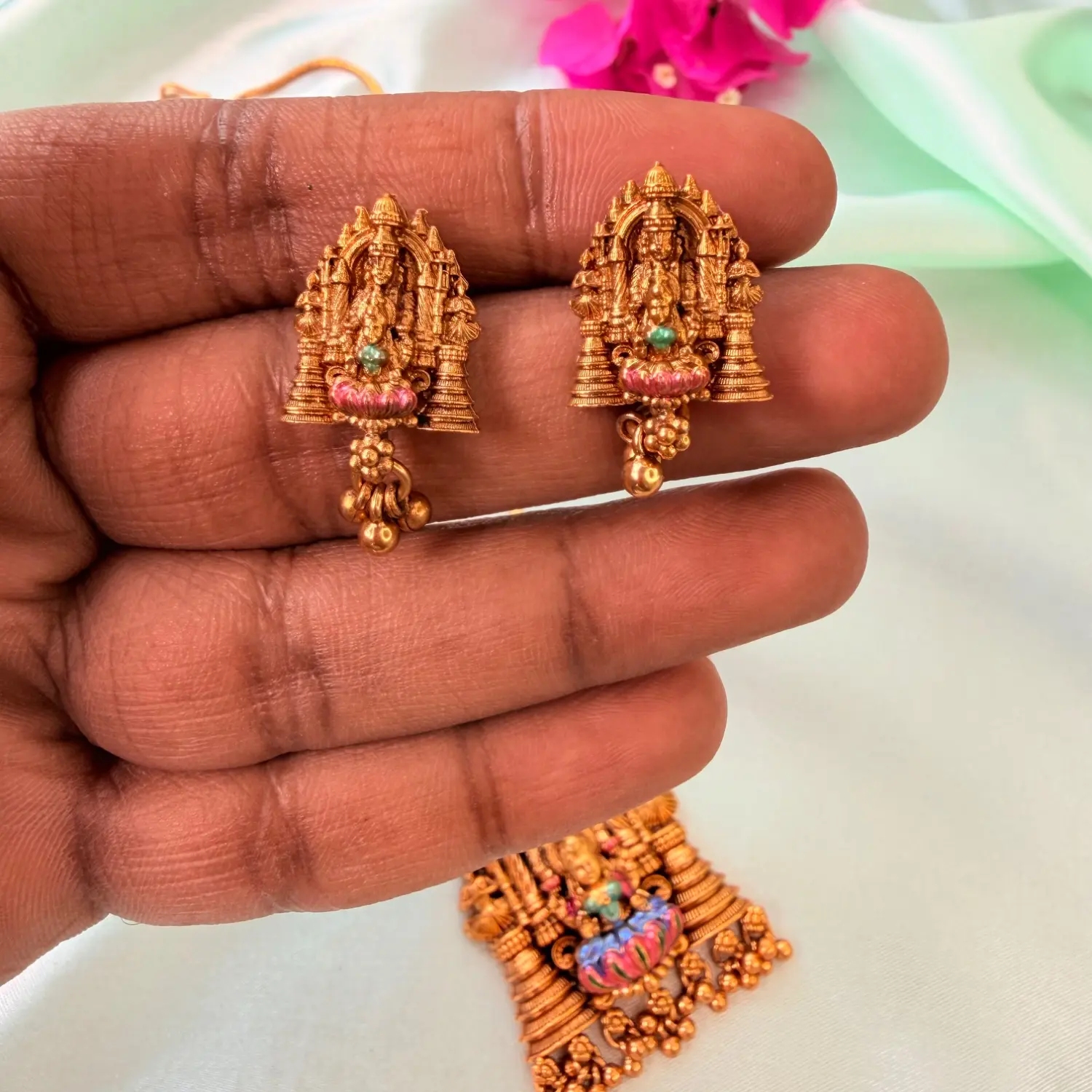 Goddess Lakshmi Temple Medium Haaram Set SJMH019