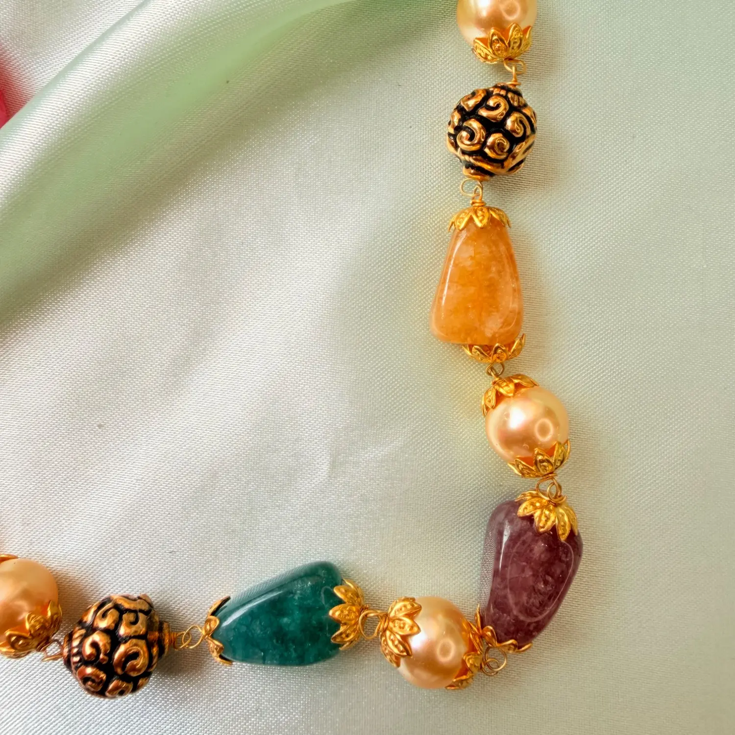 Multi-Color Gemstone & Pearl Medium Set SJMH022