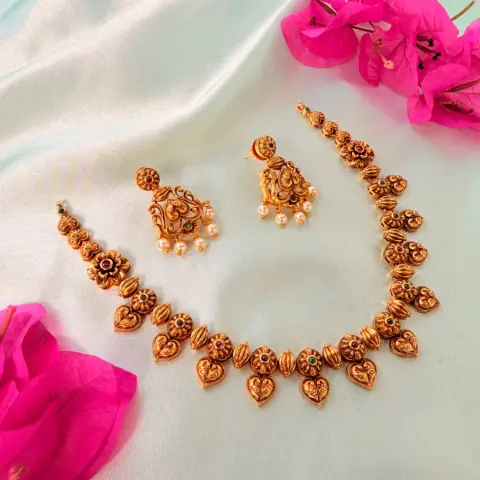 Swarna Hridaya Antique Premium Gold Necklace SJPM012
