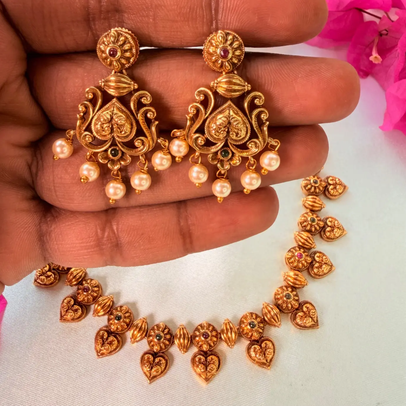Swarna Hridaya Antique Premium Gold Necklace SJPM012