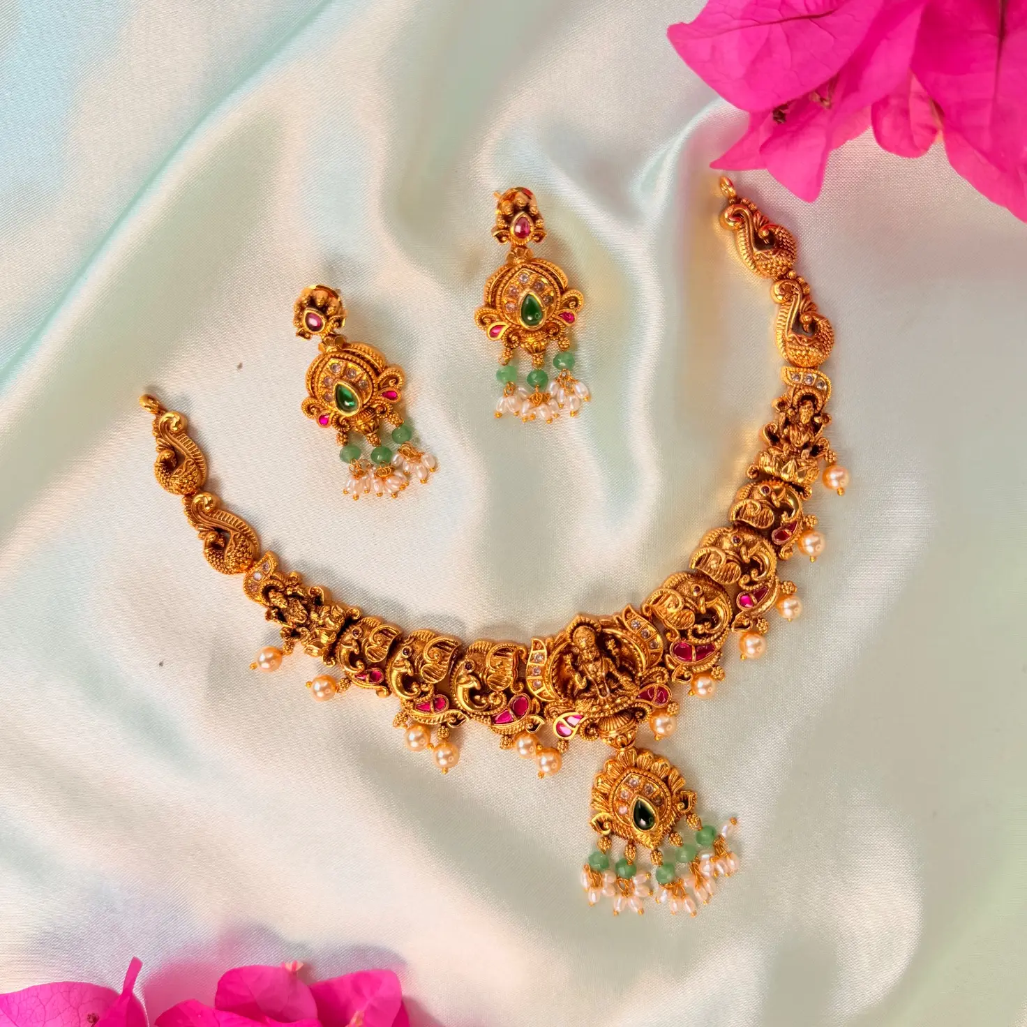 Mangala Lakshmi Antique Premium Jadau Necklace SJPM014