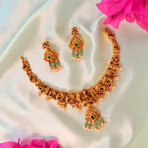 Mangala Lakshmi Antique Premium Jadau Necklace SJPM014