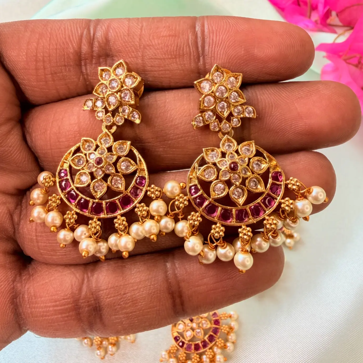 Chandrika Kundan & Kemp Antique Gold Choker Set SJPM017