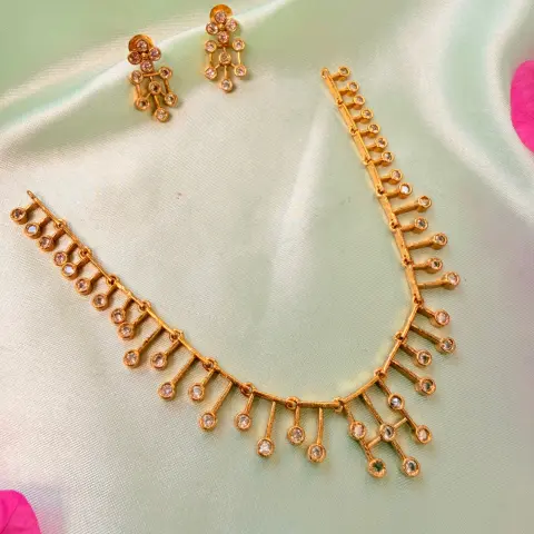 Uncut CZ Spike Fringe Choker Set SJAD005