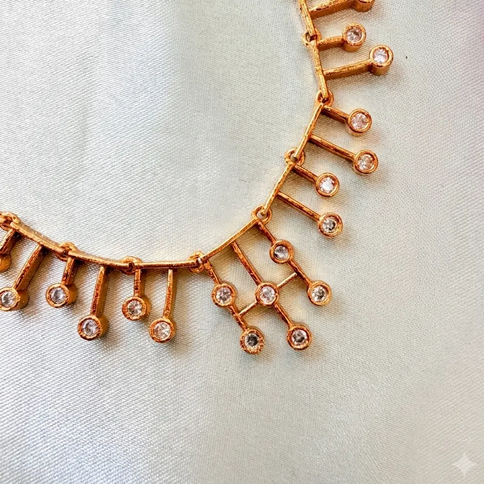 Uncut CZ Spike Fringe Choker Set SJAD005