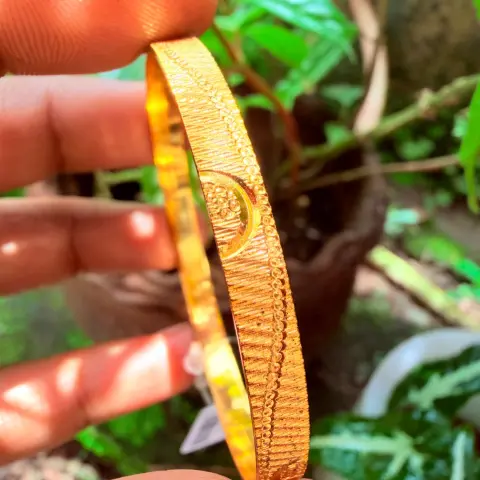 Golden Textured Floral-Embossed Bangle for Kids 3-7years