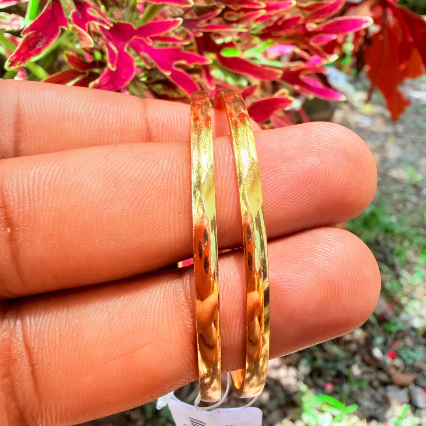 Mirror-Finish High-Shine Gold-Polished Kids Bangle Pair 2-6years