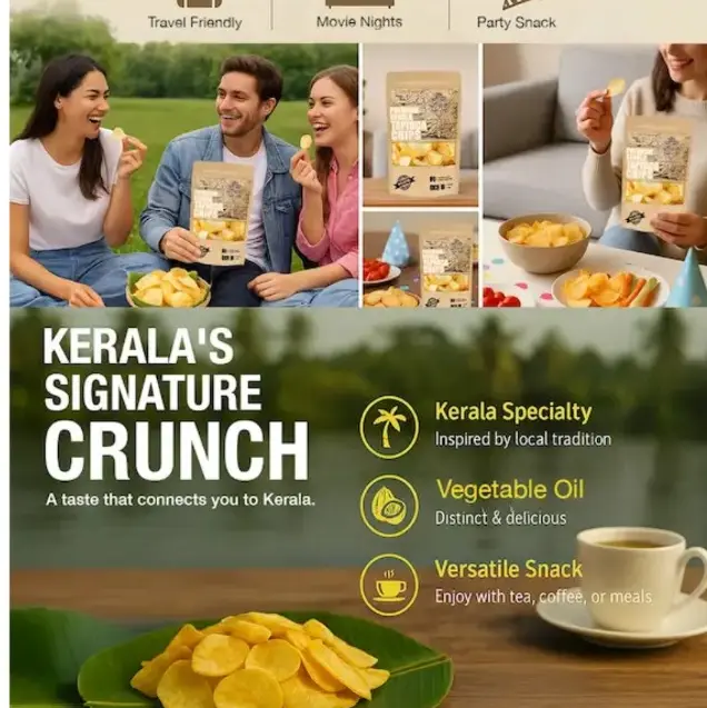 FLAVOURS OF KERALA SPICE TAPIOCA CHIPS  400g