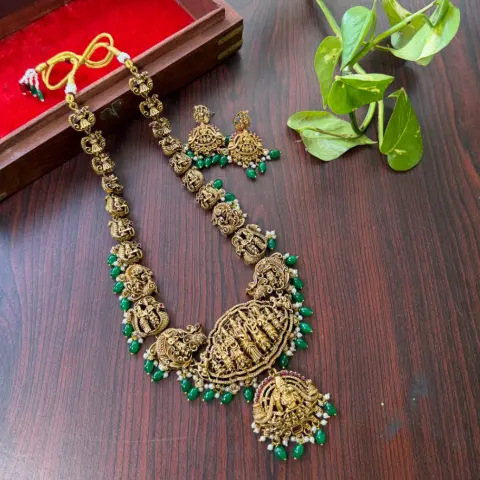 Siva Parvathi Kalyana Theme Haram Long Necklace Set SJSB007