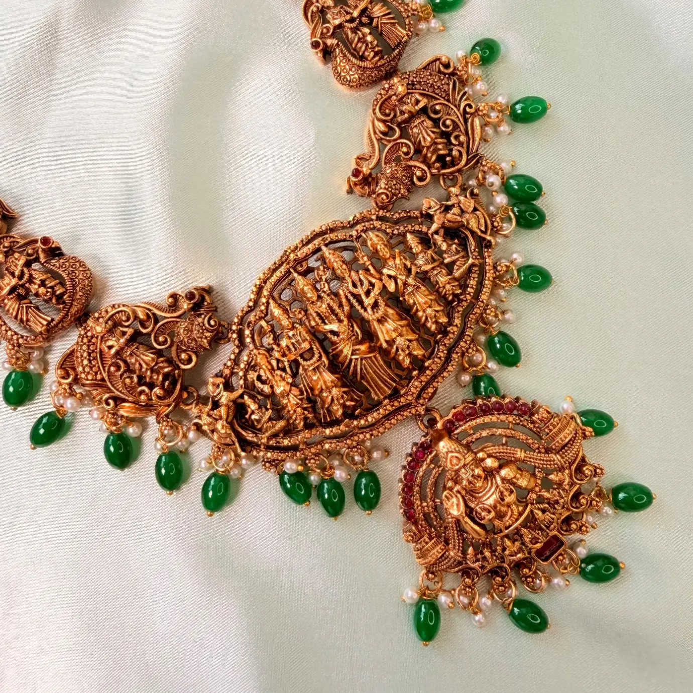 Siva Parvathi Kalyana Theme Haram Long Necklace Set SJSB007