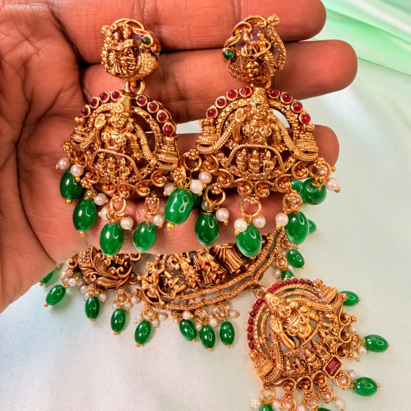 Siva Parvathi Kalyana Theme Haram Long Necklace Set SJSB007