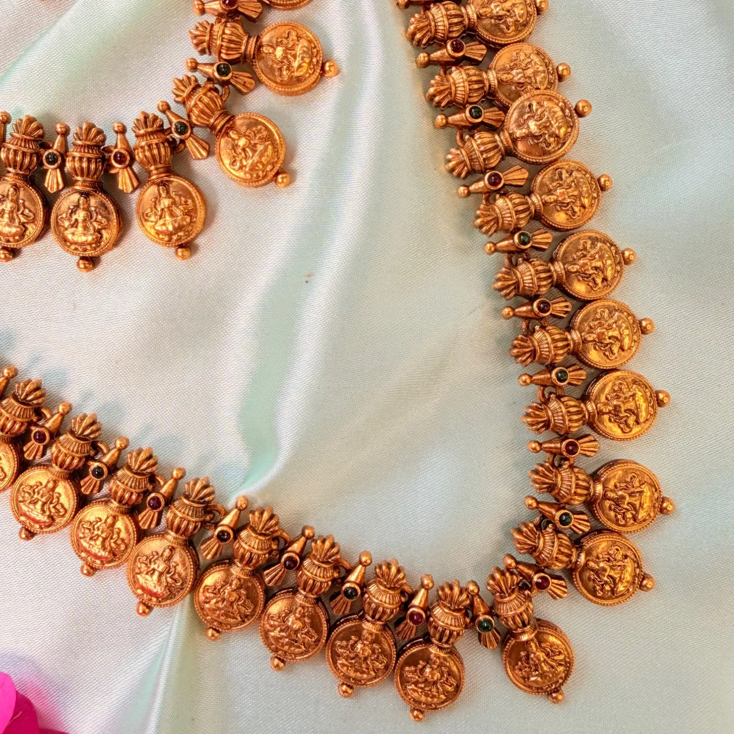 Divine Coin Antique Gold Semi-Bridal Necklace set SJSB002