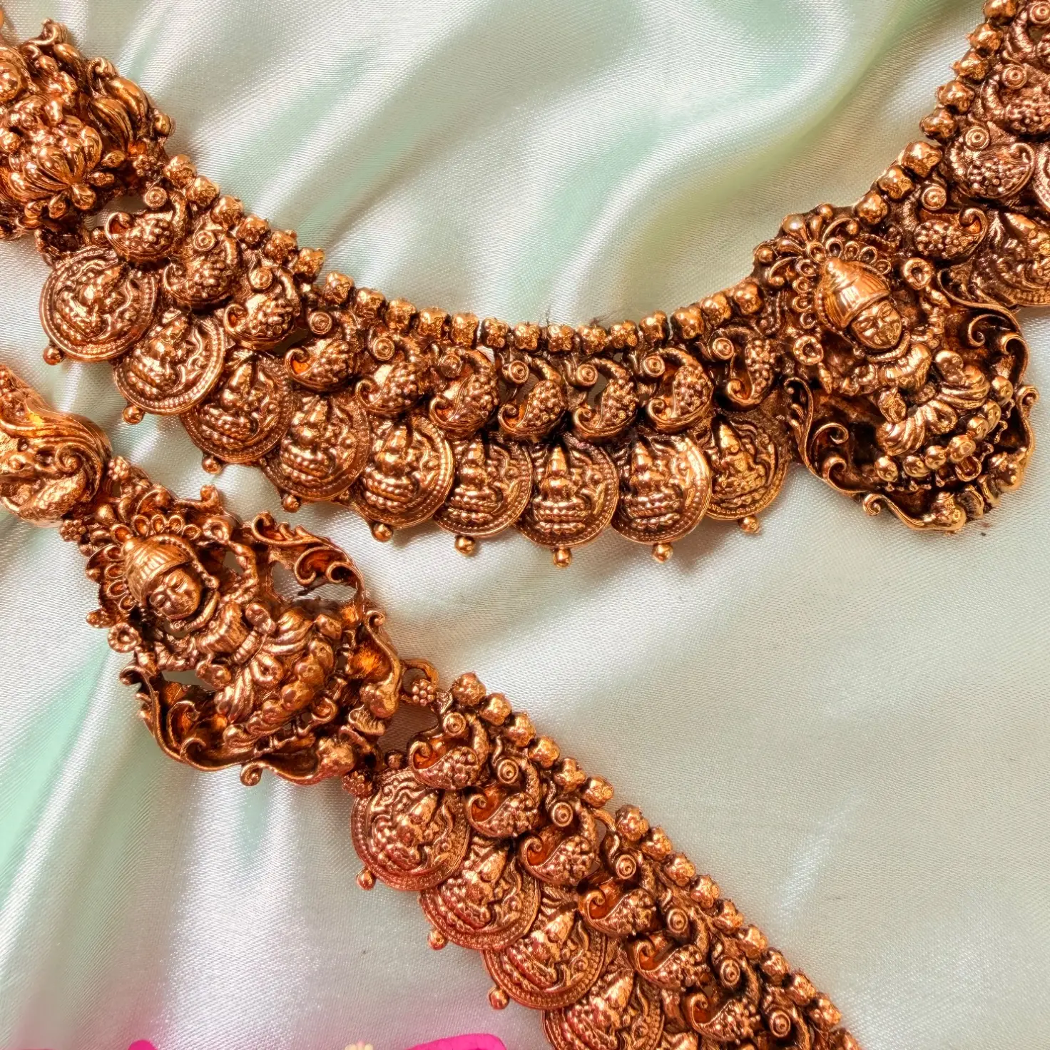 Traditional Kasu Mala Combo / Goddess Lakshmi Coin Semi-Bridal Set SJSB010