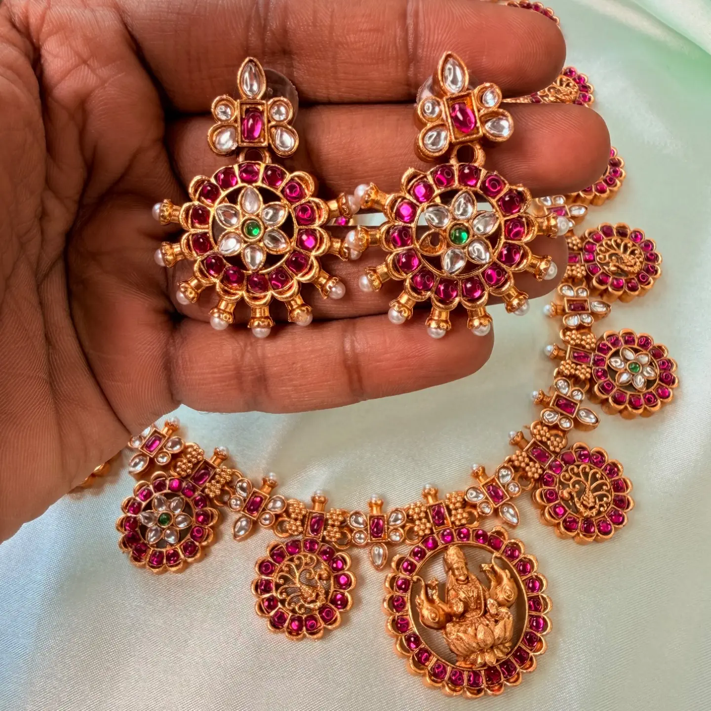 Jadau Replica semi bridal set SJSB011