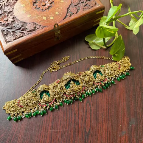 Goddess Lakshmi Temple Antique Vaddanam / Waist Belt (Hip Chain) SJMD005