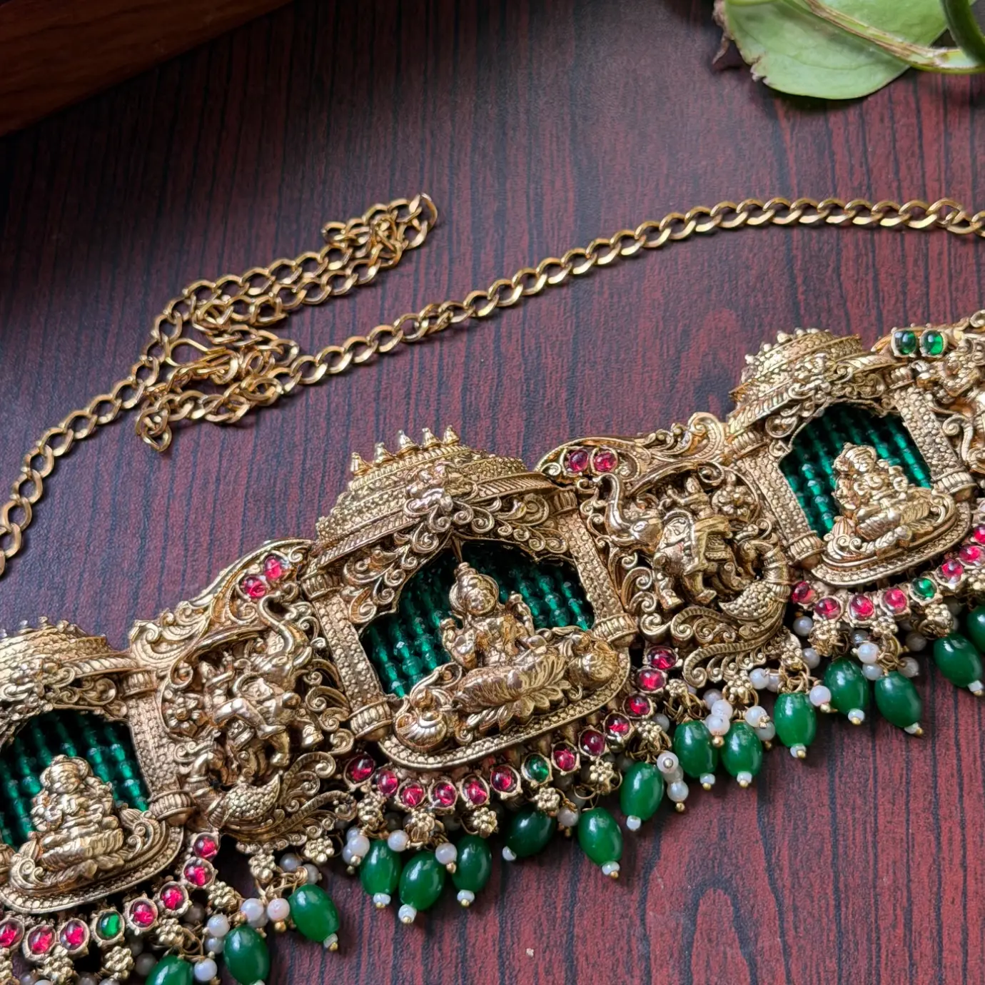 Goddess Lakshmi Temple Antique Vaddanam / Waist Belt (Hip Chain) SJMD005