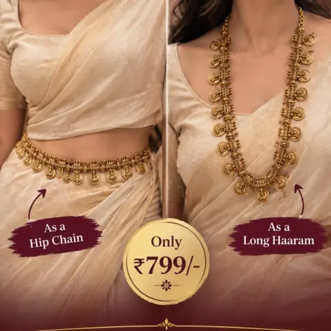 Kasu 2-in-1 Dual-Style Chain (Vaddanam / Hip Belt & Long Haram / Kasu Mala) SJMD014