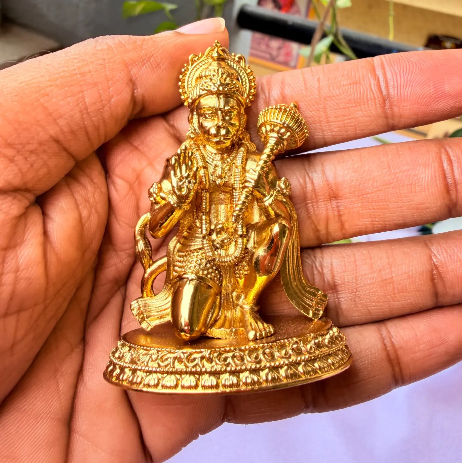 Divine Lord Hanuman Gold-Plated Idol / Showpiece