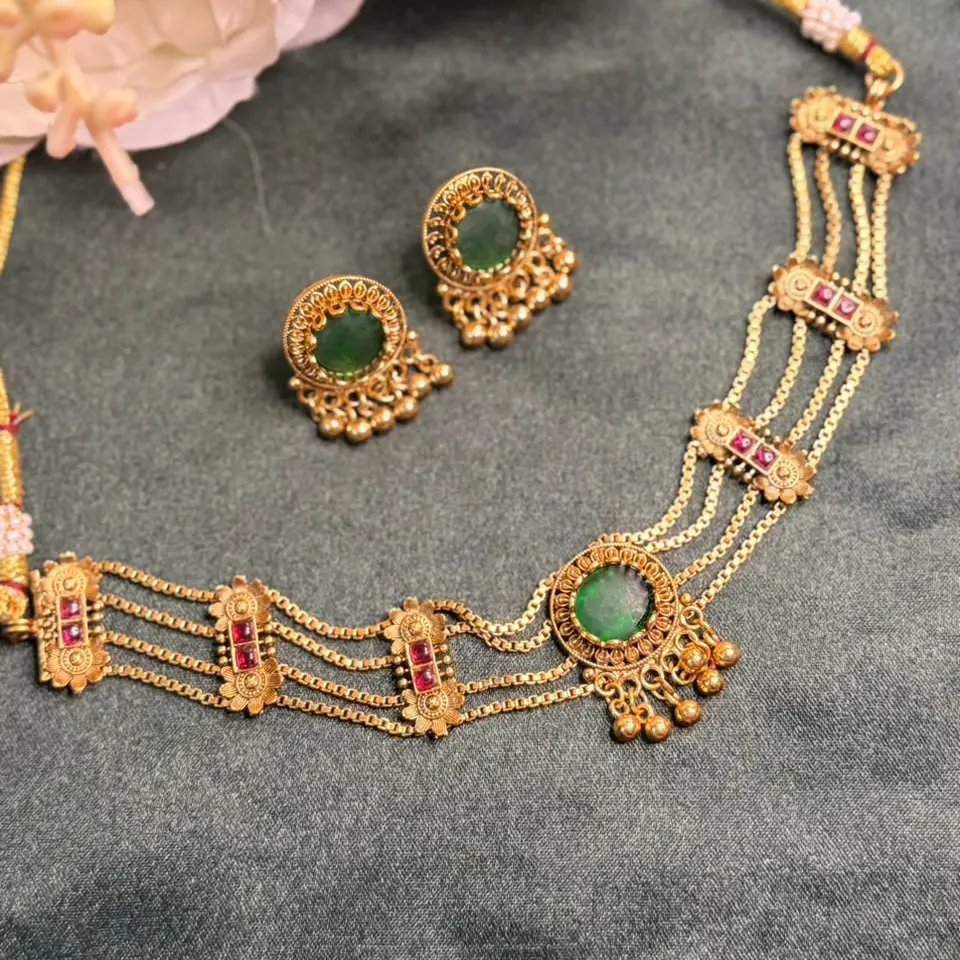 Sheenakari Chocker with Earrings