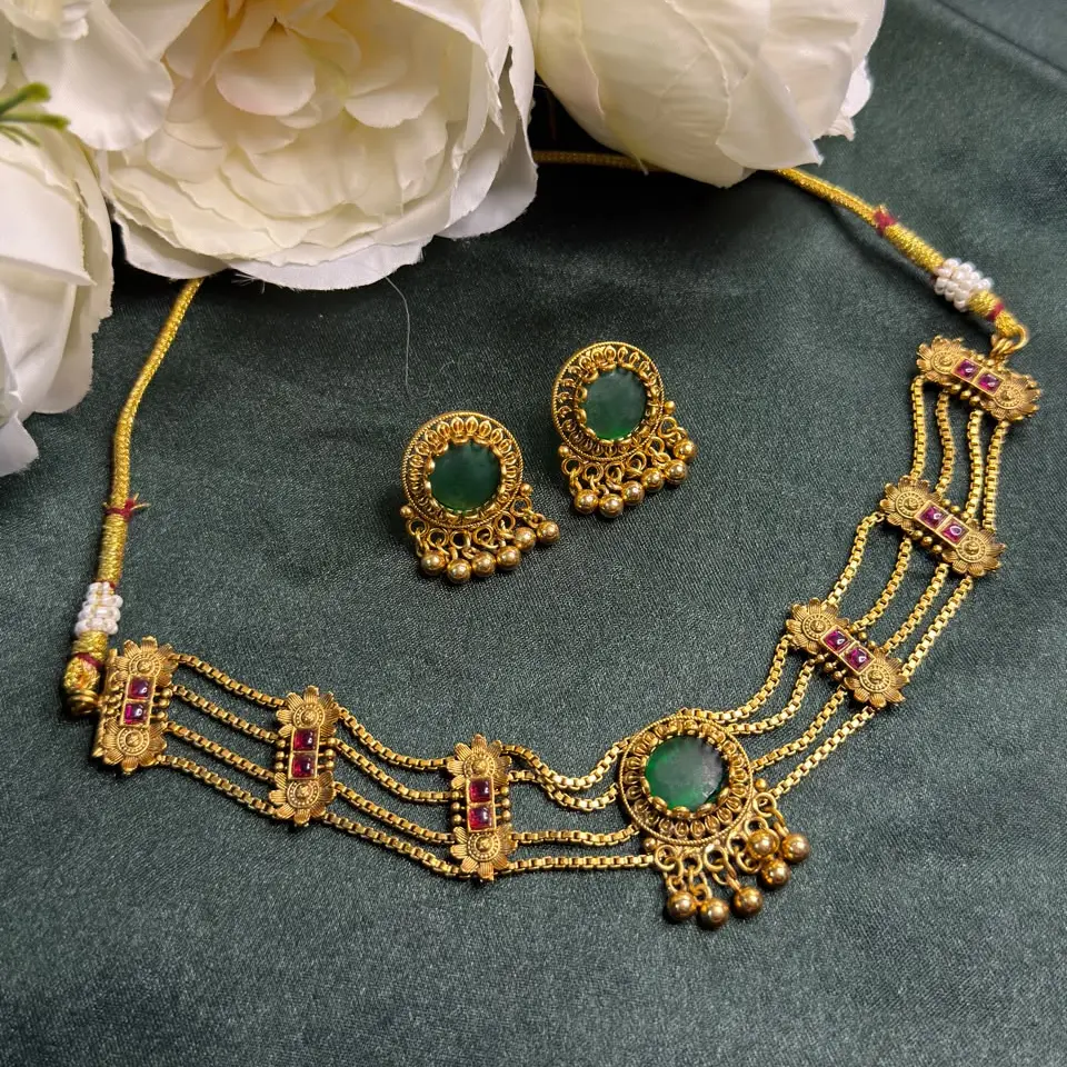Sheenakari Chocker with Earrings