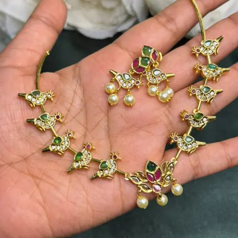 Parrot Necklace with Earrings