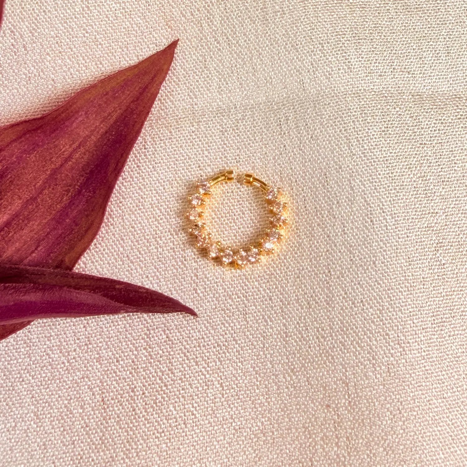 Sparkling CZ Stone Nose Ring / Nath