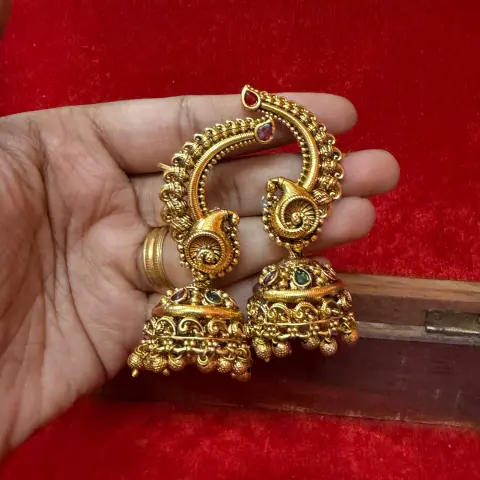 Non idol peacock earcuffs Jhumka