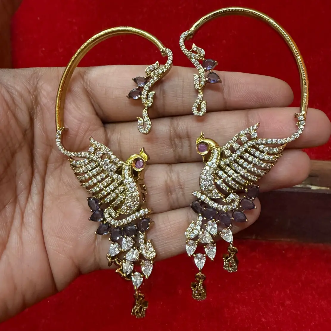 Premium AD Peacock Earcuffs