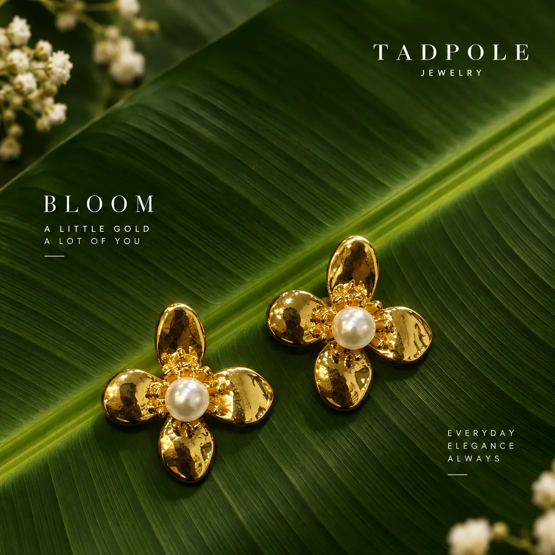 Statement Earring - Golden Bloom