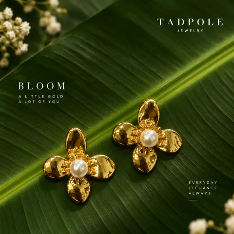 Statement Earring - Golden Bloom