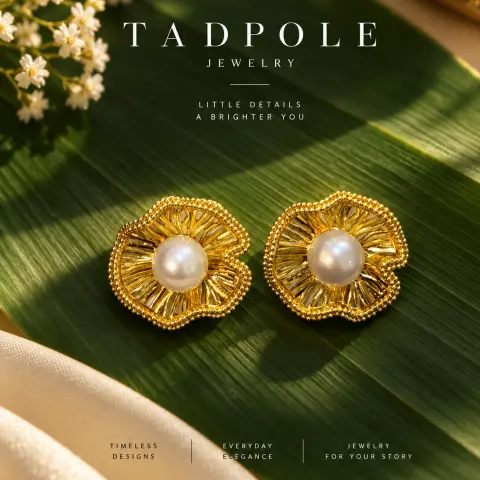 Statement Earring -Ivory Petals