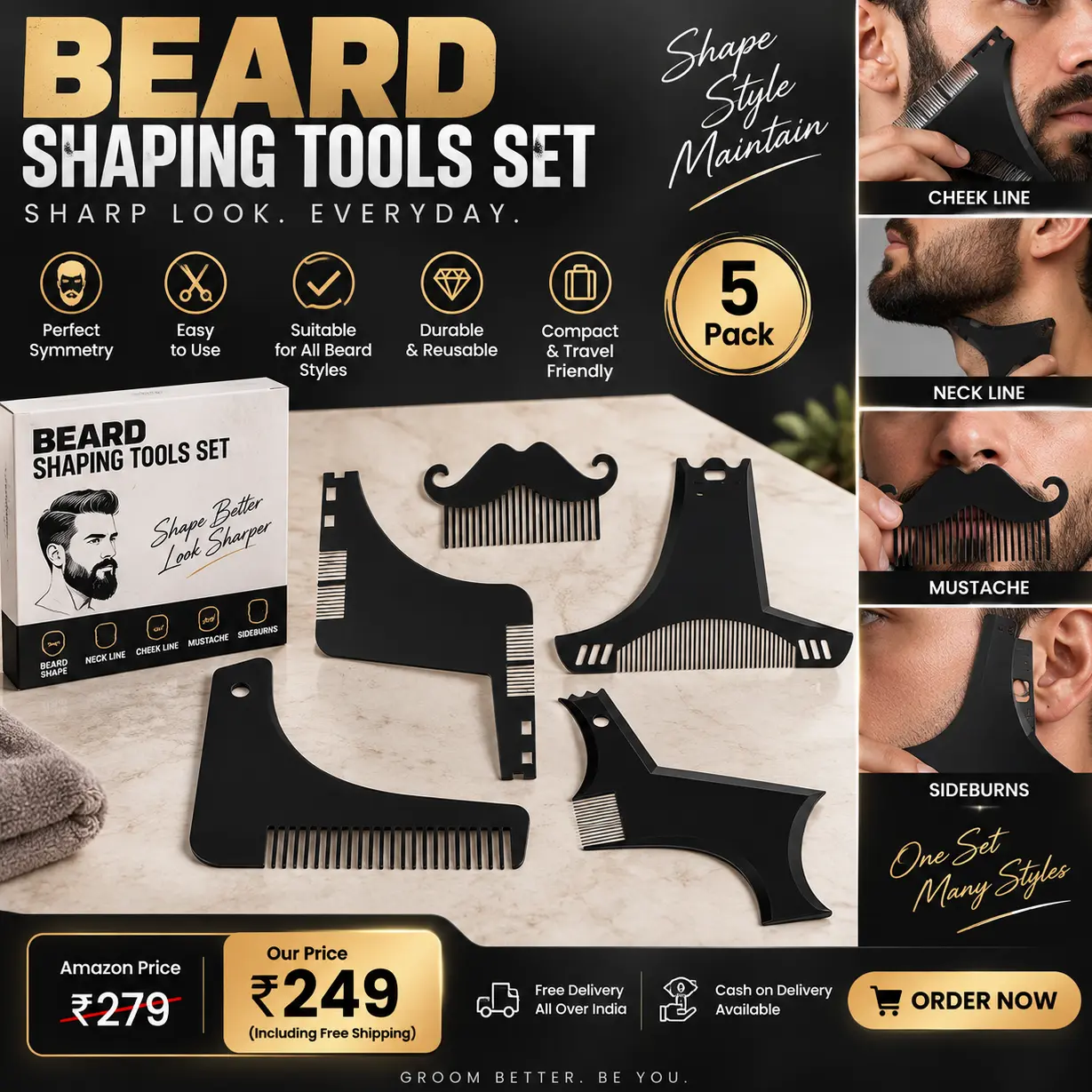 Beard Shaping Tool Set