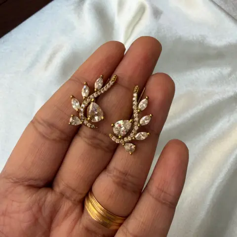 Diamond Leaf Earcuffs